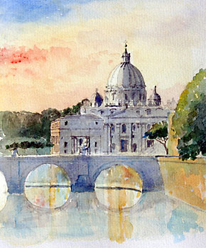 A large picture of St Peter’s Basilica